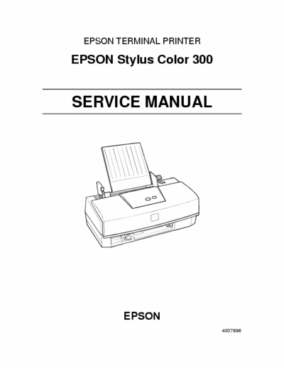 Epson Stylus 300 Service Manual - Epson Stylus Color 300 Printer